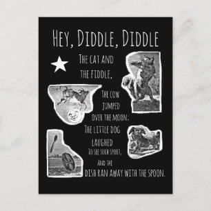 Hey Diddle Diddle Nursery Rhyme Postcard