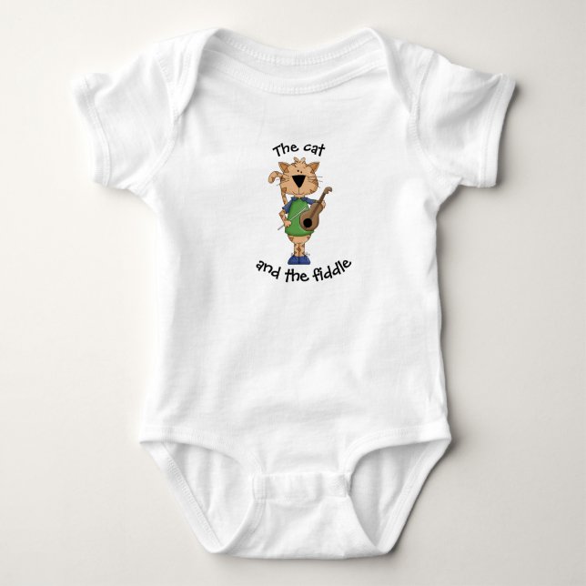 Hey Diddle Diddle, The Cat And The Fiddle Baby Bodysuit (Front)