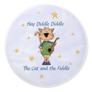 Hey Diddle Diddle - The Cat and the Fiddle    Cera Ceramic Knob