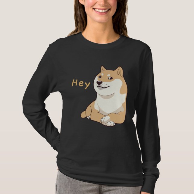 Hey Doge Meme Crossed Arm Shiba Inu Cute Dog T-Shirt (Front)