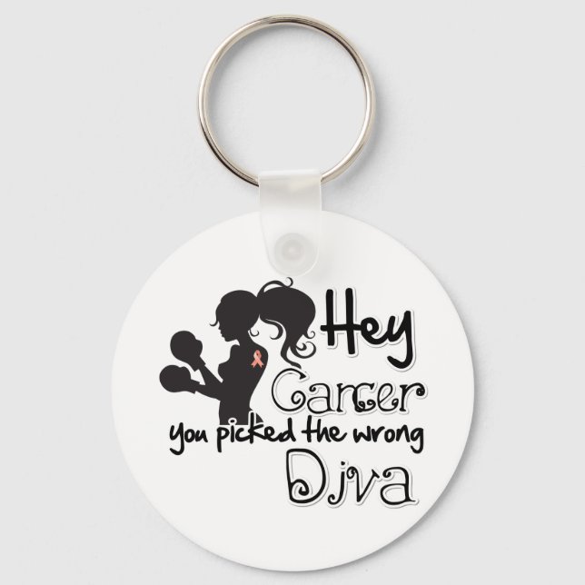 Hey Endometrial Cancer You Picked The Wrong Diva Key Ring (Front)