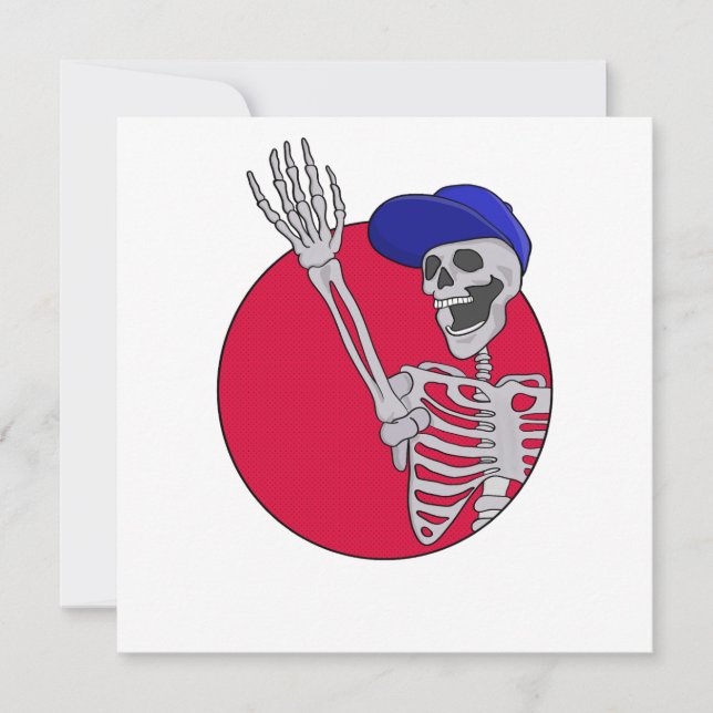 Hey Friends Cool and Funny Skeleton Invitation (Front)