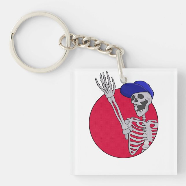Hey Friends Cool and Funny Skeleton Key Ring (Front)