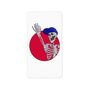 Hey Friends Cool and Funny Skeleton Label