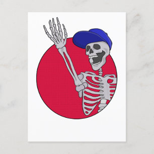 Hey Friends Cool and Funny Skeleton Postcard