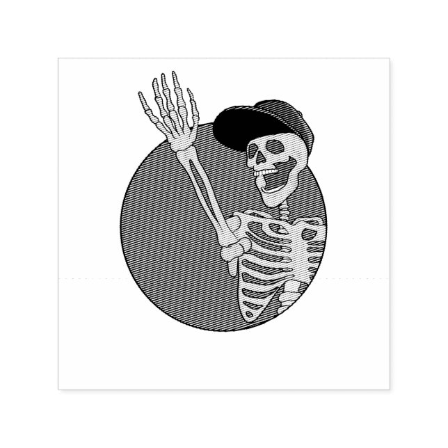 Hey Friends Cool and Funny Skeleton Self-inking Stamp (Design)