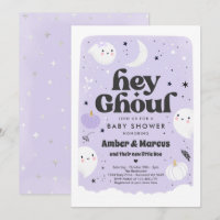 Hey Ghoul Purple Girl Ghost Baby Shower
