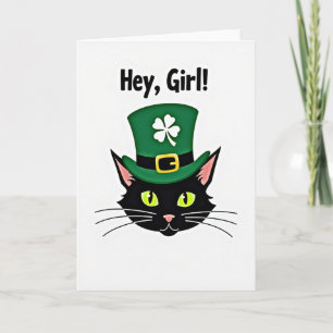 Hey Girl Glitter Texture Card