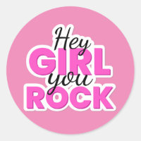 Hey Girl You Rock Text Design