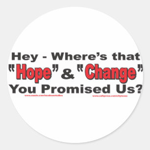 Hey---Hope-and-Change Classic Round Sticker
