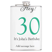 Hey it's 30th birthday green black bold letter nam