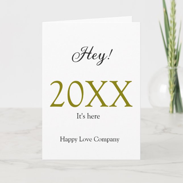 Hey it's new year add year gold black simple. Mini Card (Front)