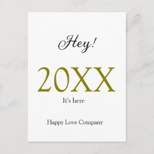 Hey it's new year add year gold black simple. Mini Postcard