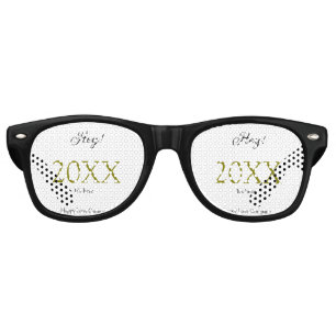 Hey it's new year add year gold black simple. Mini Retro Sunglasses