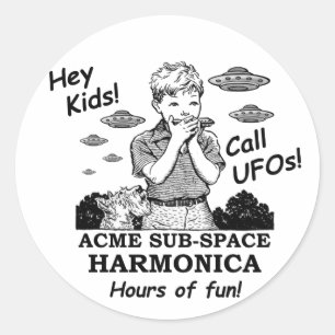 Hey Kids! Call UFOs! Classic Round Sticker