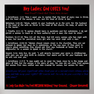 Hey Ladies: God Loves You (sarcastic) Poster
