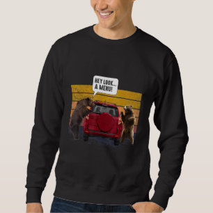 Hey Look A Menu Camping Camper Retro Vintage Funny Sweatshirt