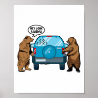 Hey Look A Menu Funny Camping Camper Hiking Bear O