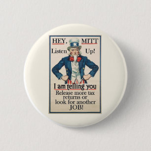Hey Mitt! Uncle Sam wants you... 6 Cm Round Badge