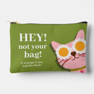 Hey! Not Your Bag Funny Cat Personalised Pouch Bag