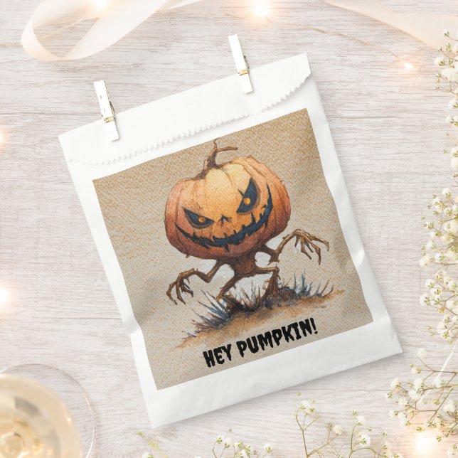 Hey Pumpkin | Halloween Spooky Favour Bags (Clipped)