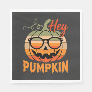 Hey Pumpkin Retro Halloween Sunglasses Napkin