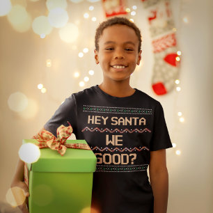 Hey Santa We Good? Ugly Christmas Shirt Fun