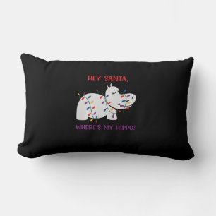 Hey Santa, Where's my hippo 2 Lumbar Cushion