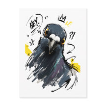Hey Sassy Pigeon Portrait – Bold Hand-Drawn Bird 