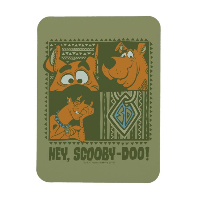 Hey Scooby-Doo Tribal Square Graphic Magnet (Vertical)