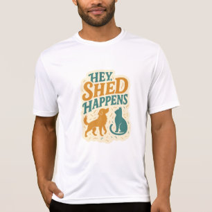 Hey, Shed Happens: Pet Hair Humour T-Shirt