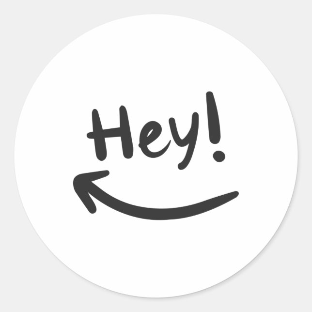 Hey smiling classic round sticker (Front)