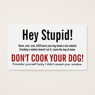 Hey Stupid Dog in Hot Car Warning