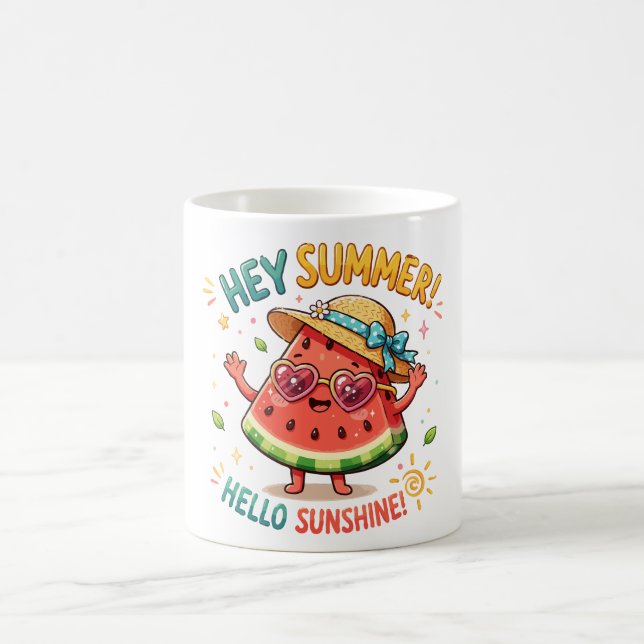 Hey Summer Hello Sunshine Watermelon Coffee Mug (Center)