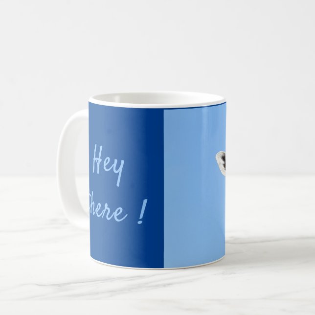 Hey there funny Giraffe photo with text Coffee Mug (Front Left)