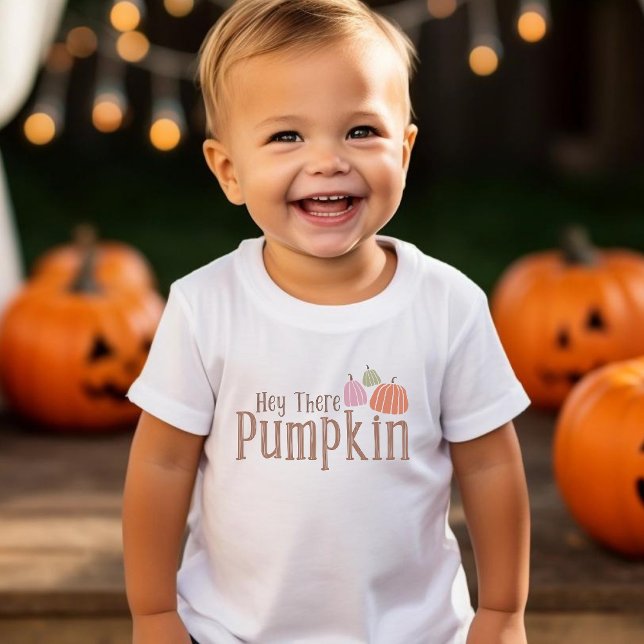 Hey There Pumpkin Groovy Retro Fall Baby T-Shirt (Creator Uploaded)