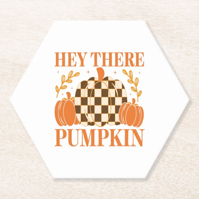 Hey There Pumpkin Paper Coaster (Front)