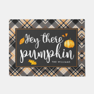 Hey There Pumpkin   Personalised Fall Doormat
