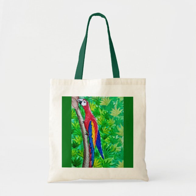 Hey, There’s a Scarlet Macaw in That Tree!  Tote Bag (Front)