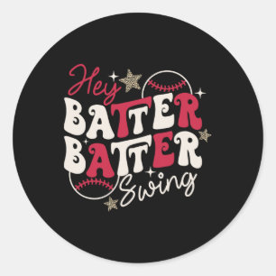 Hey Tter Tter Swing Game Day Sell Cheer Mom Funny  Classic Round Sticker