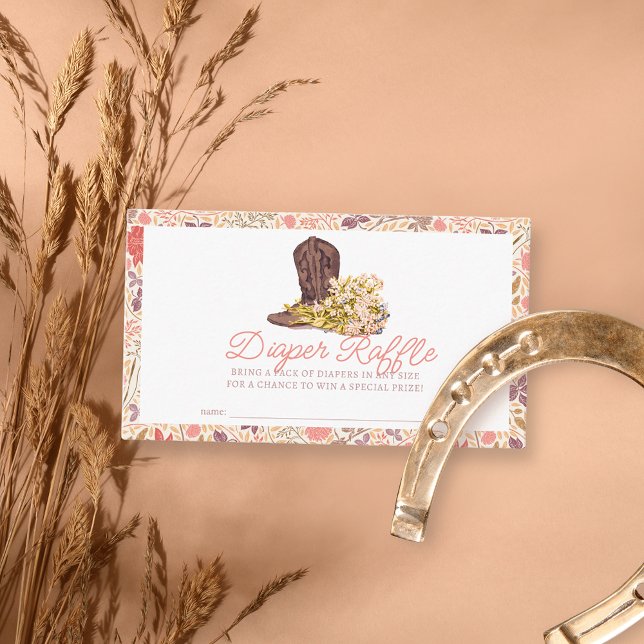 Hey Y'all Cowboy Boot Bouquet Diaper Raffle Ticket Enclosure Card (Creator Uploaded)
