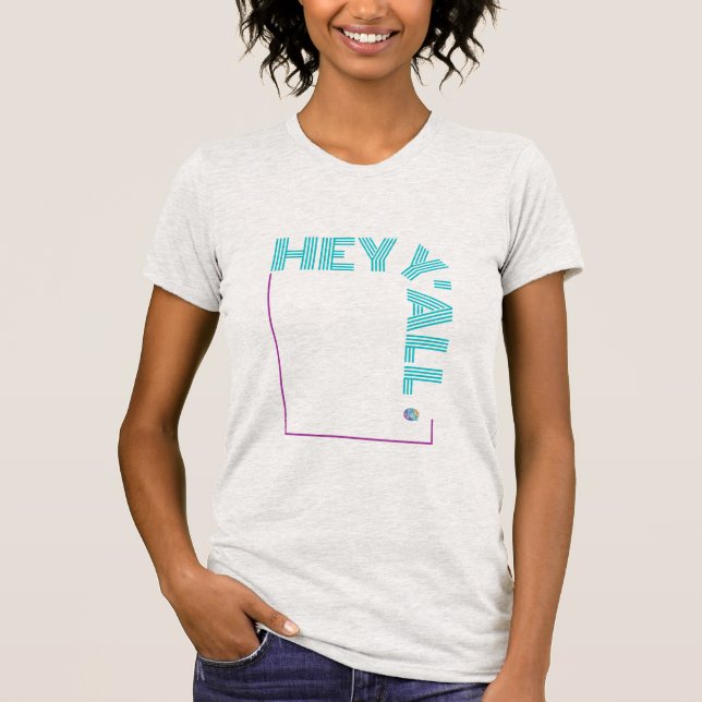 "Hey Y'all" Grey T-Shirt (Front)