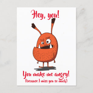 Hey You/ I Miss You/ Monster/ Personalised Postcard