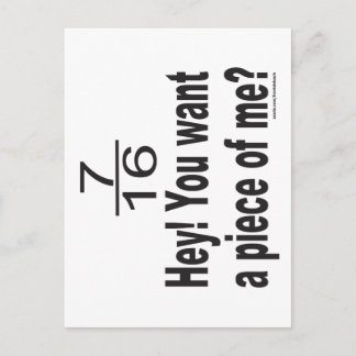 HEY YOU WANT A PIECE OF ME T-SHIRT POSTCARD