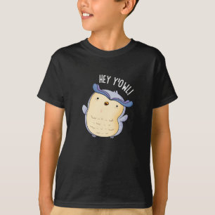 Hey Y'Owl Funny Owl Pun Dark BG T-Shirt