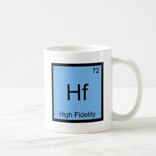 Hf - High Fidelity Chemistry Element Symbol Tee Coffee Mug (Right)