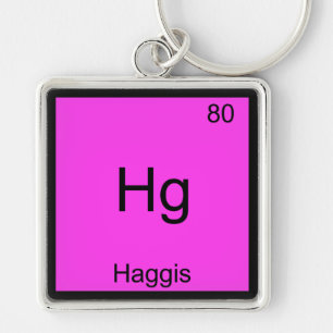Hg - Haggis Funny Chemistry Element Symbol Tee Key Ring
