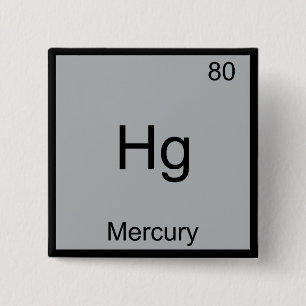 Hg - Mercury Funny Chemistry Element Symbol Tee 15 Cm Square Badge