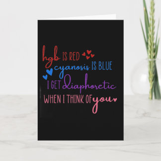 Hgb Is Red Cyanosis Is Blue Get Diaphoretic Nurse Card