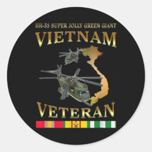 Hh-53 Super Jolly Green Giant Helicopter Vietnam V Classic Round Sticker